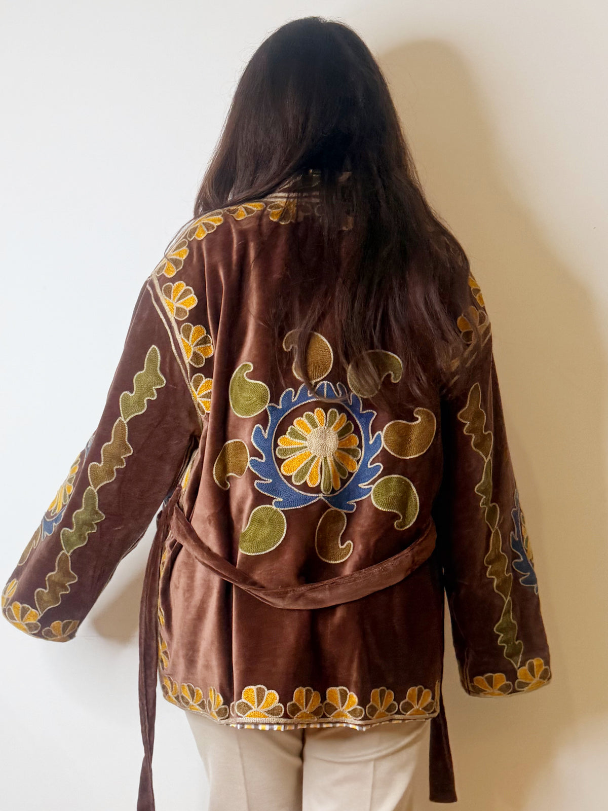 Giacca kimono India in velluto