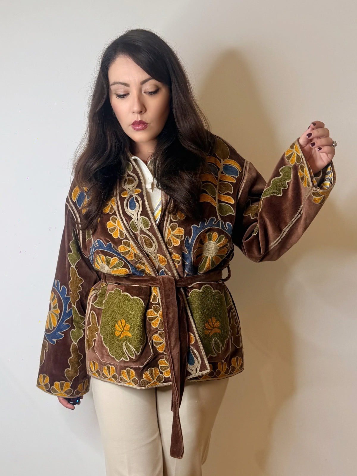 Giacca kimono India in velluto