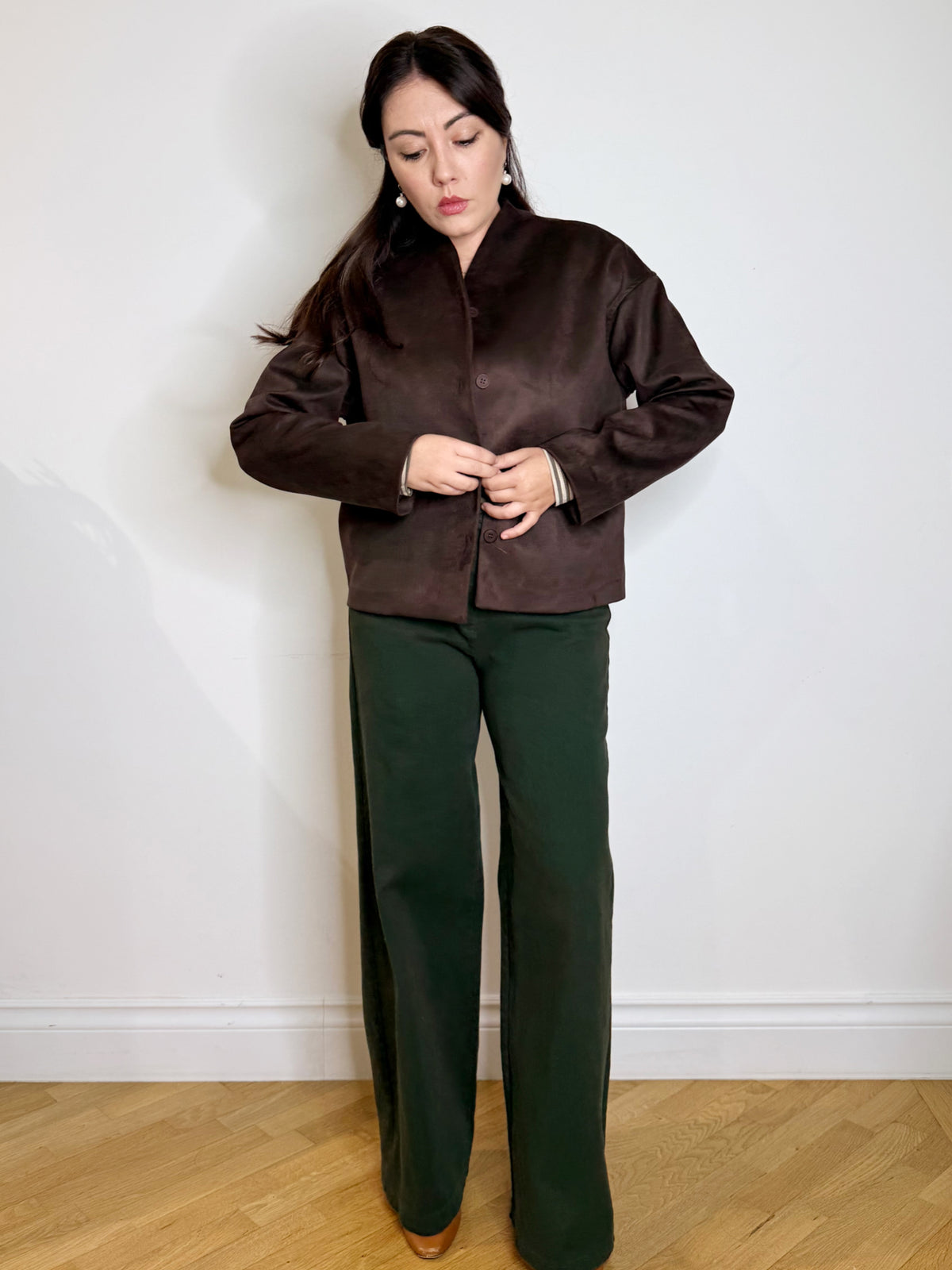 Giacca corta in suede sintetico
