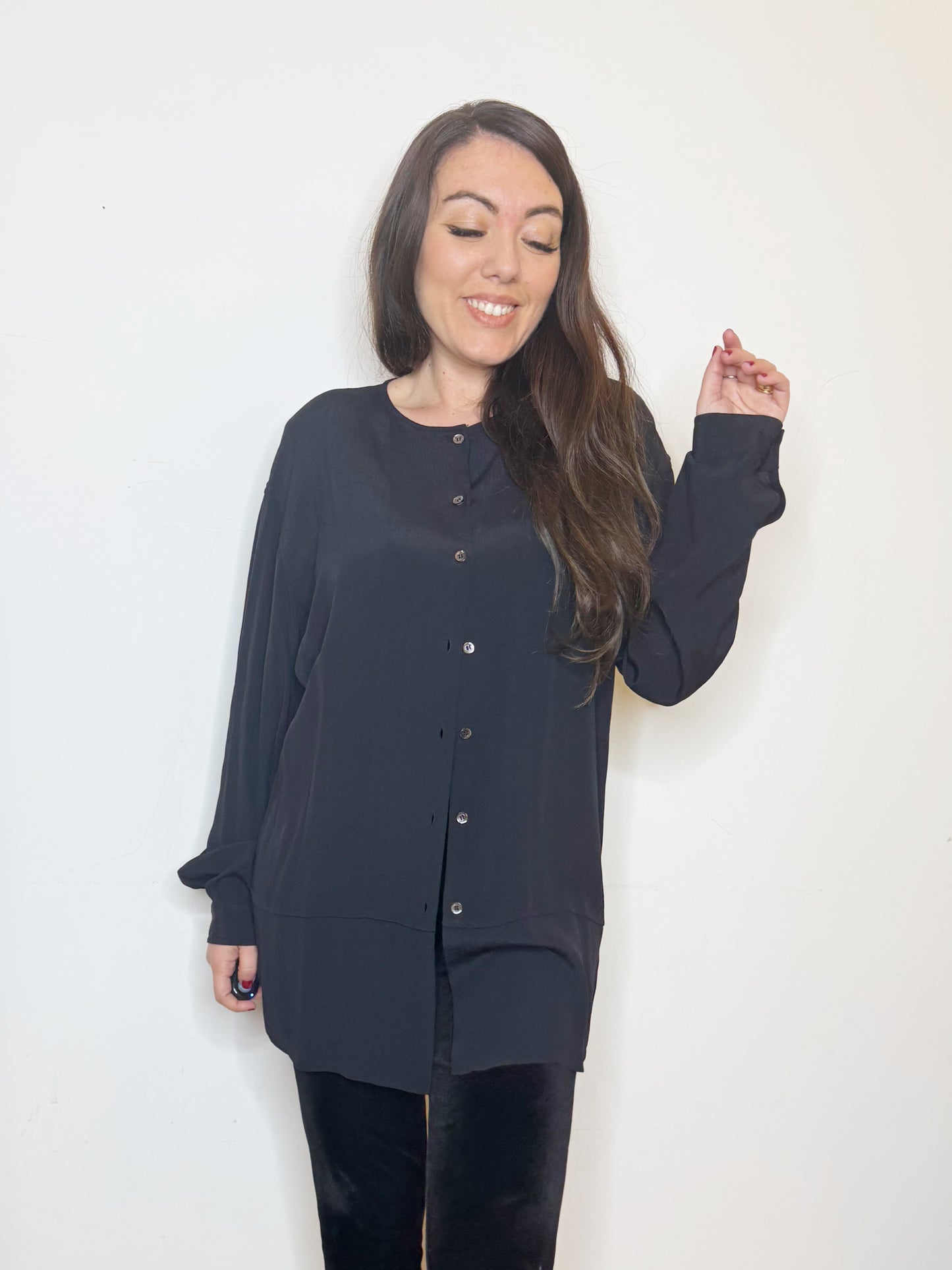 Camicia in viscosa nera