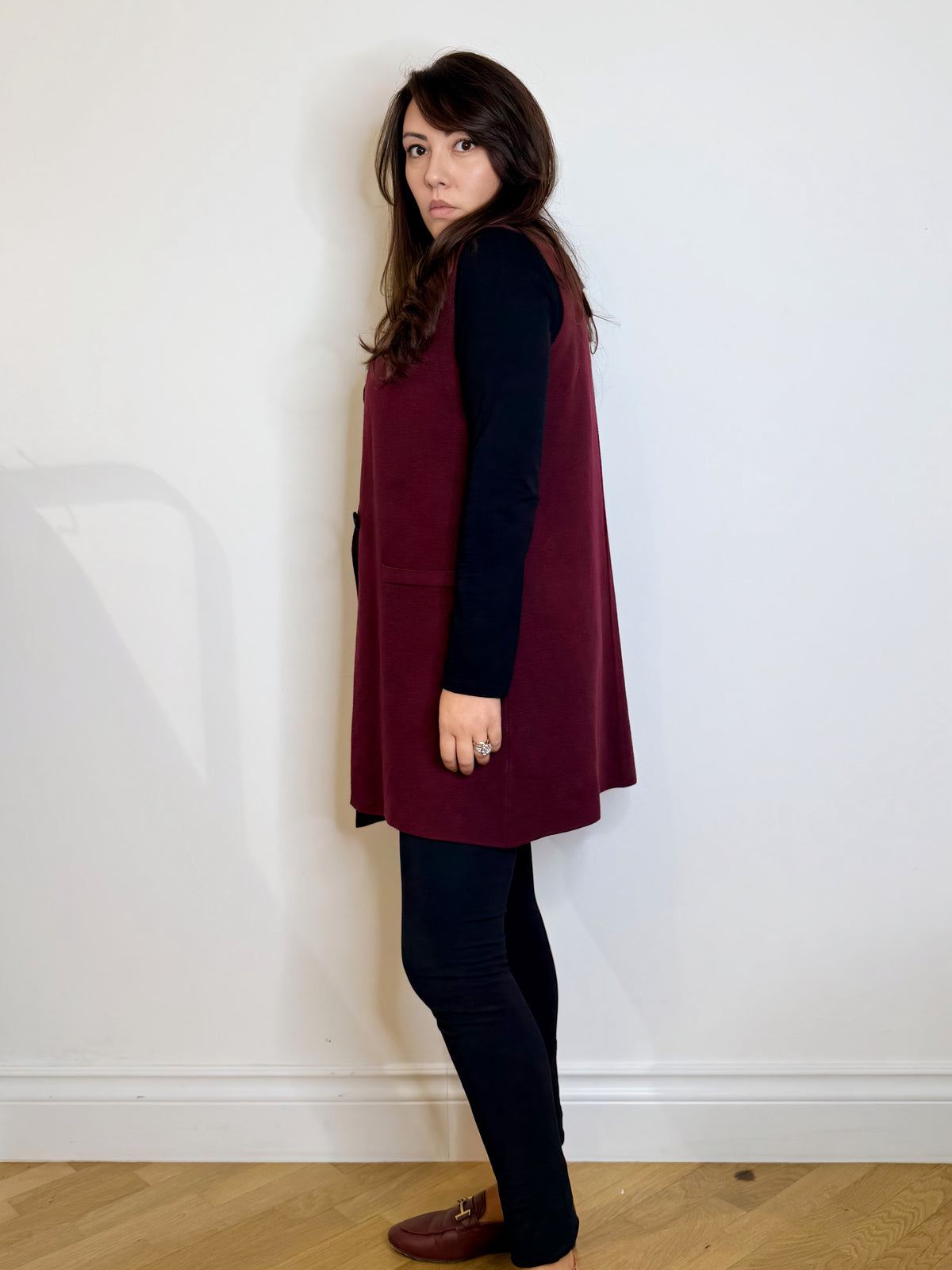 Gilet in maglia bordeaux