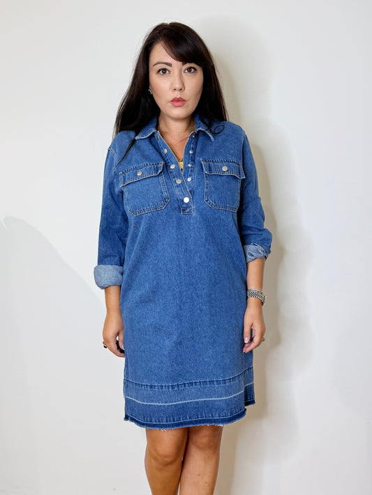 Abito in denim 100%cotone