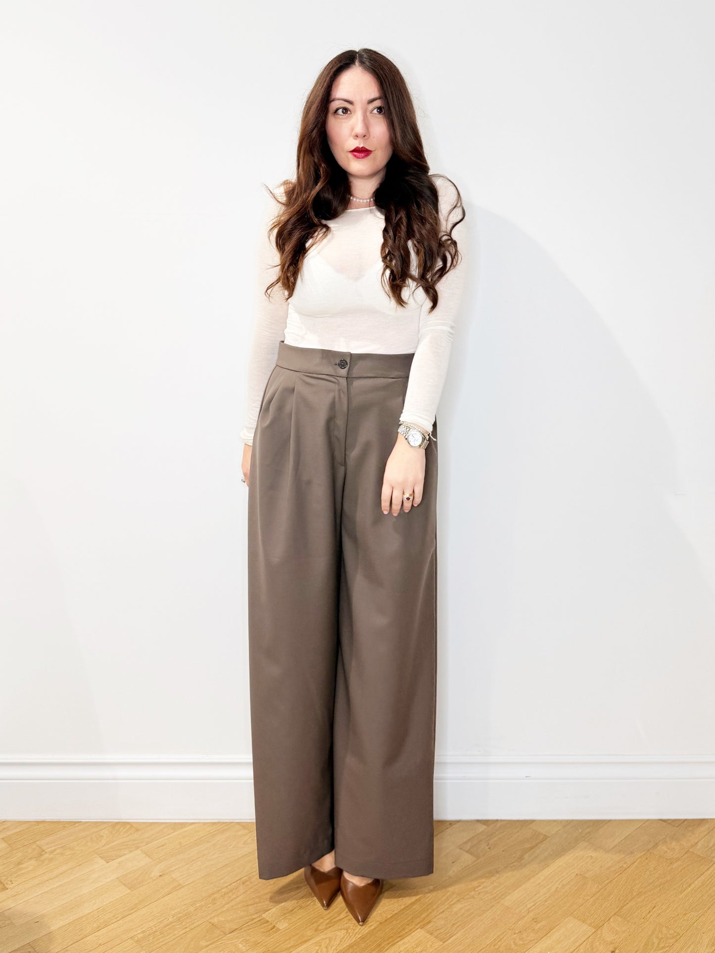 Pantalone sartoriale fango