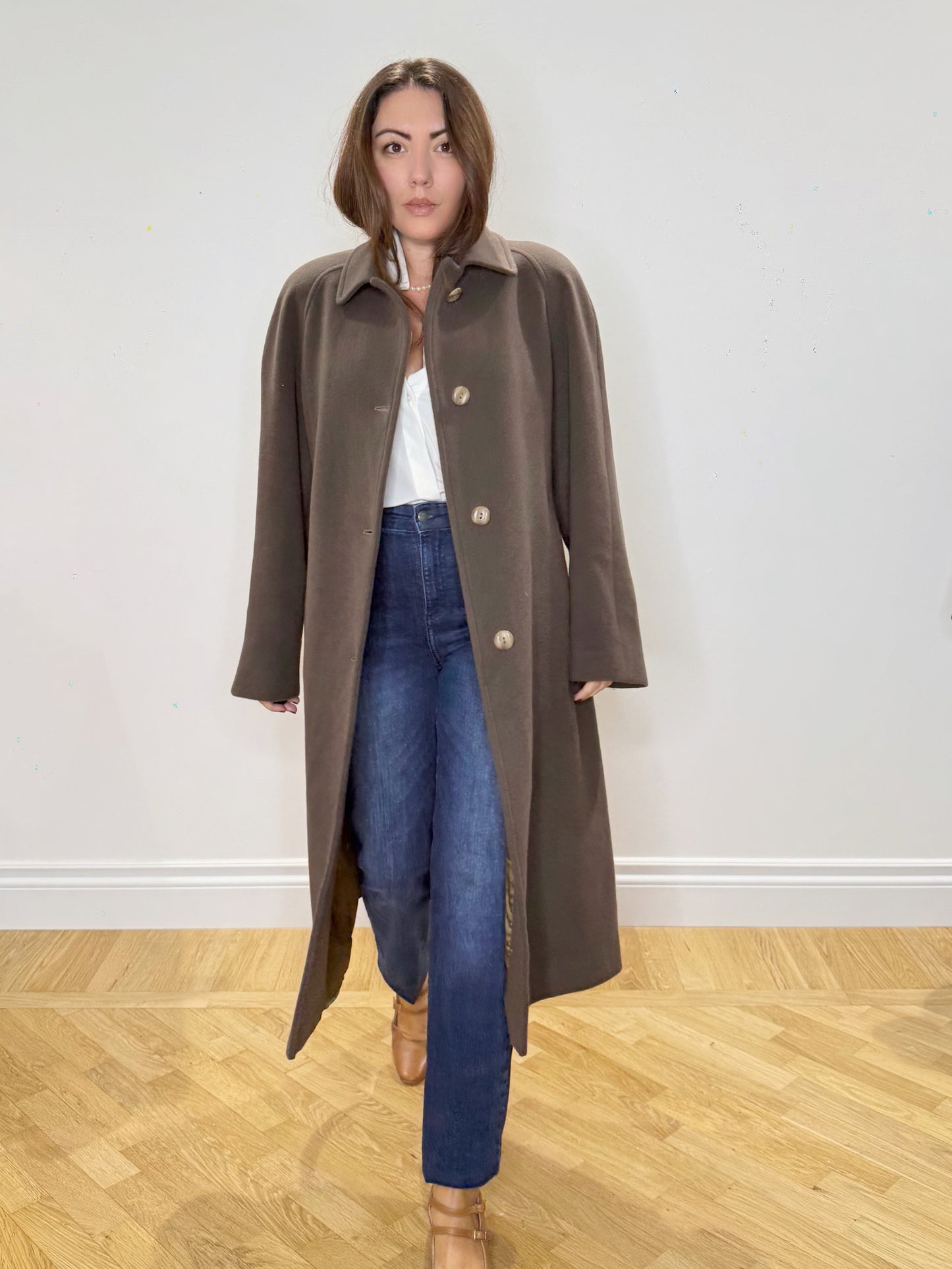 Capotto in lana mocha mousse