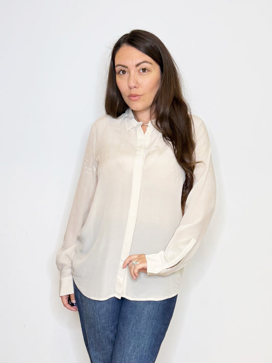 Camicia in seta color avorio