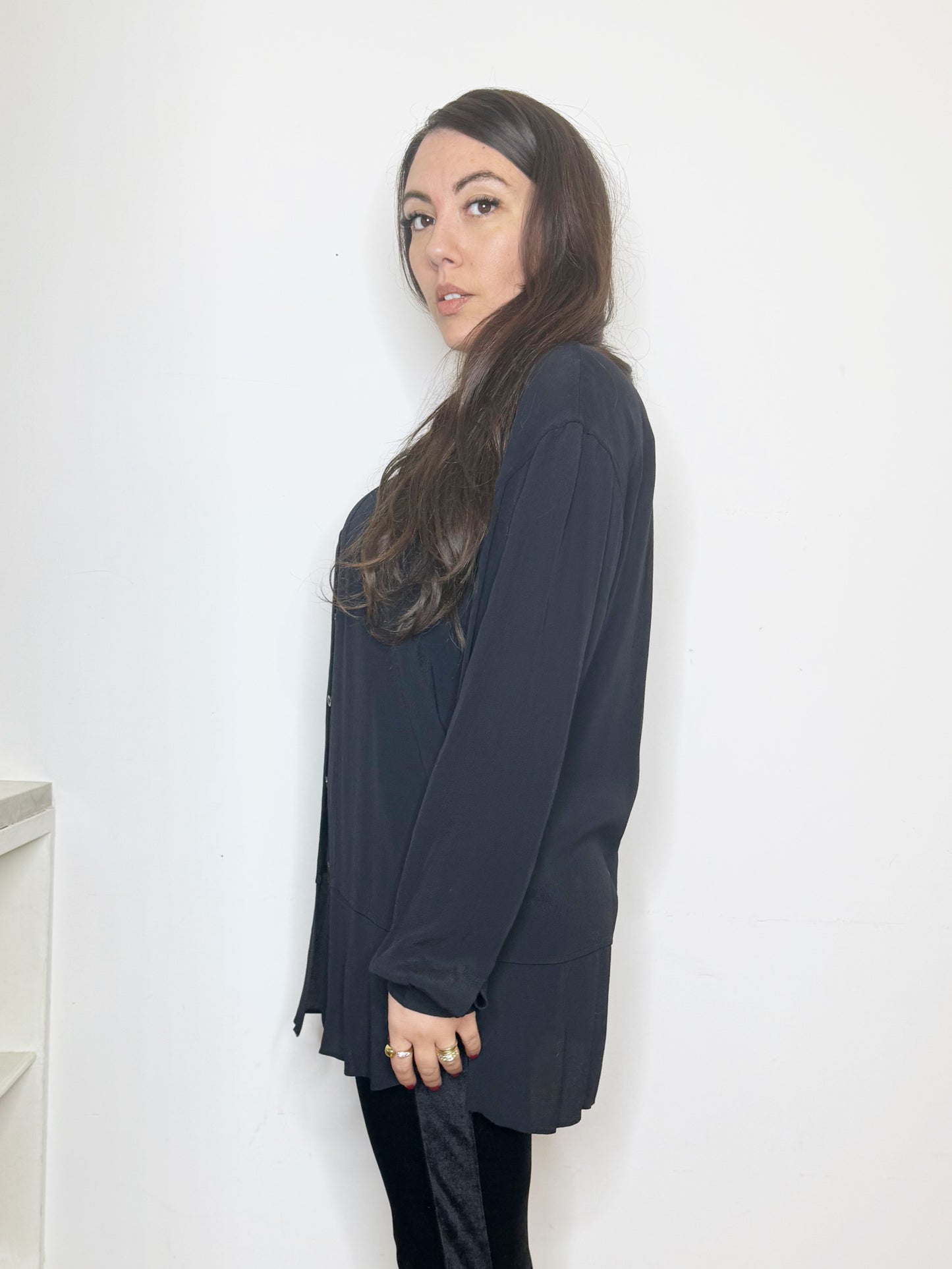 Camicia in viscosa nera