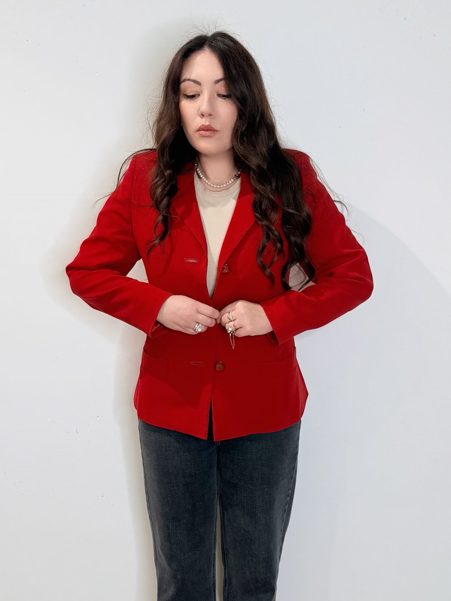 Giacca rossa in crepe