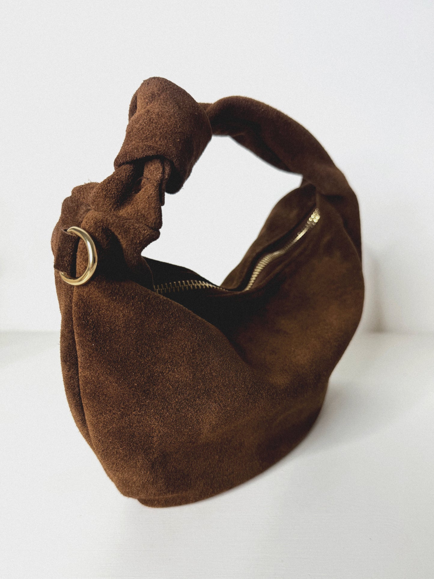 Borsa NODO in suede marrone