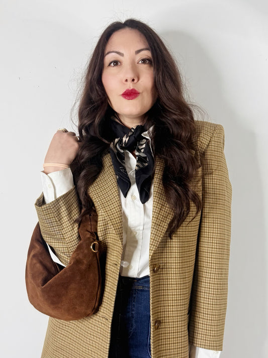 Borsa NODO in suede marrone