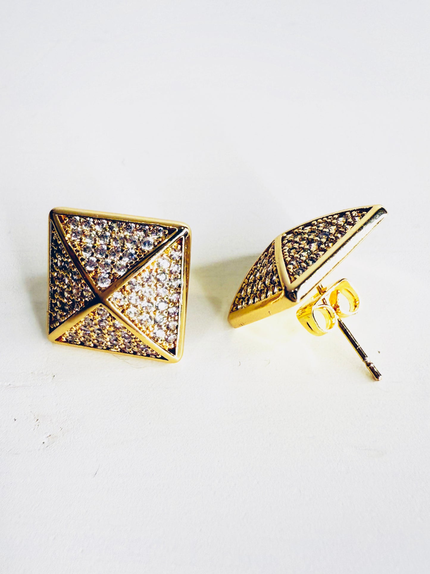 Orecchini geometrici con strass