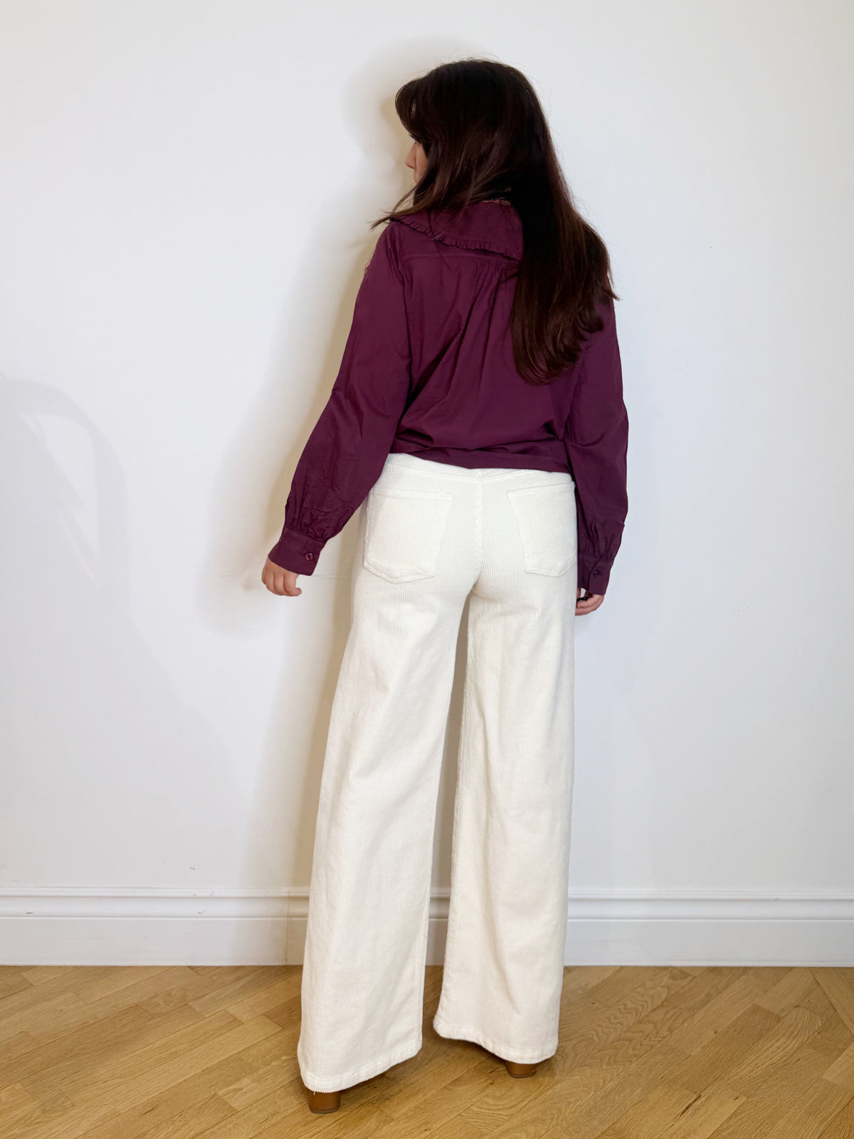 Pantalone in velluto bianco