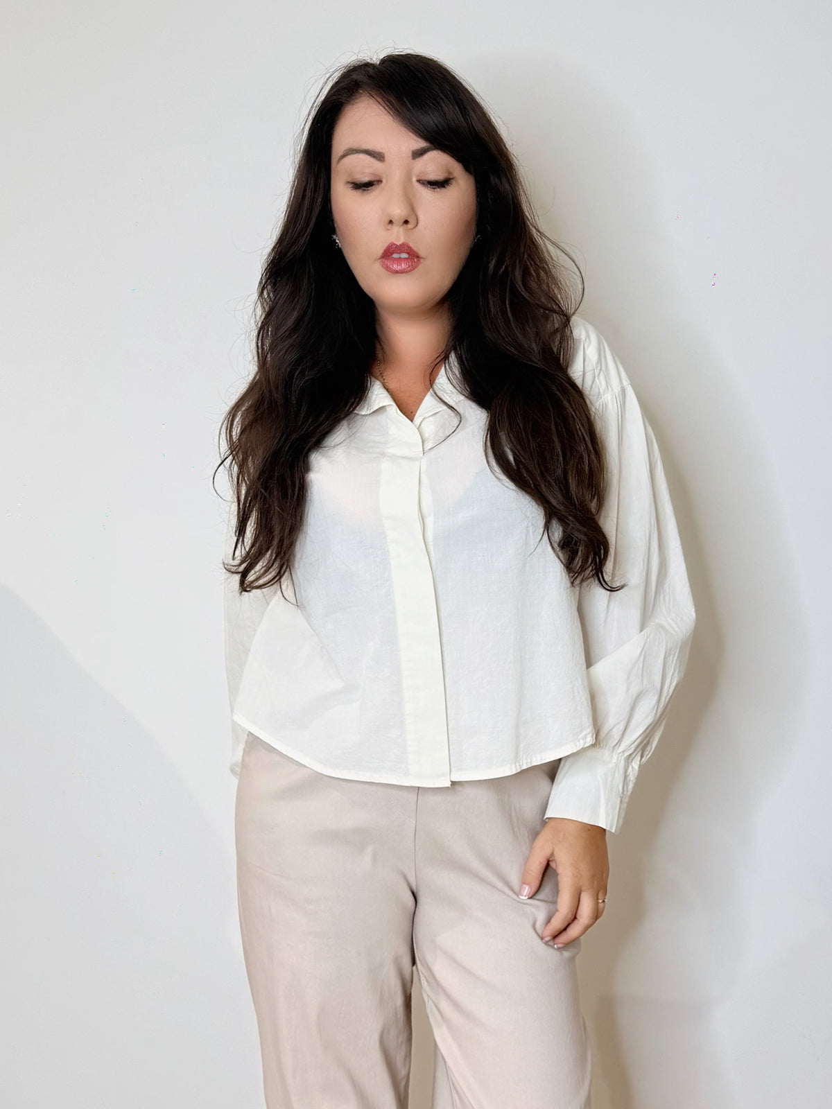 Camicia bianca svasata 100% cotone