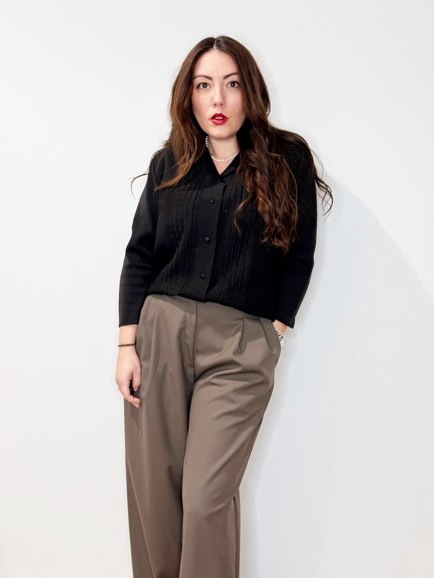 Maglia in filato con colletto