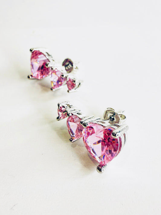 Orecchini cuori pink
