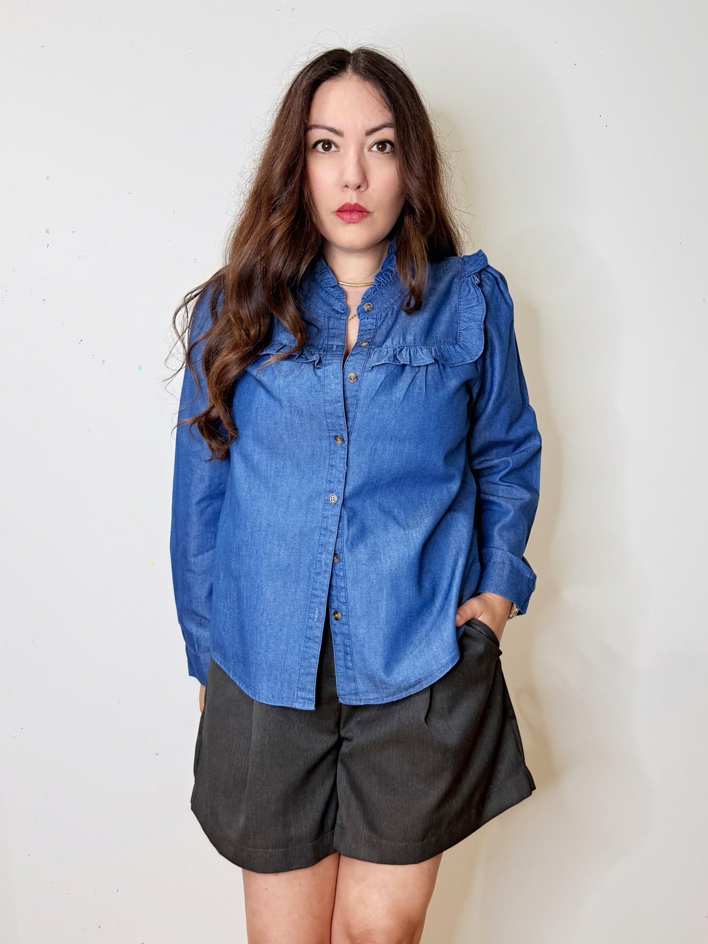 Camicia con rouches