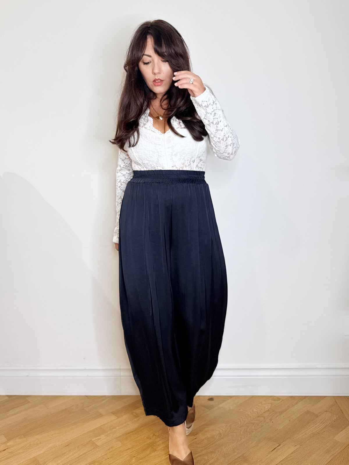 Pantalone satinato in viscosa
