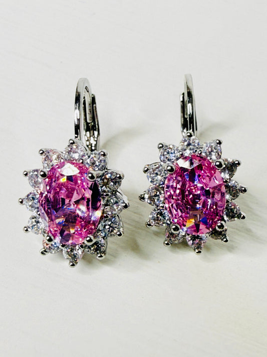 Orecchini a monachina pietra rosa