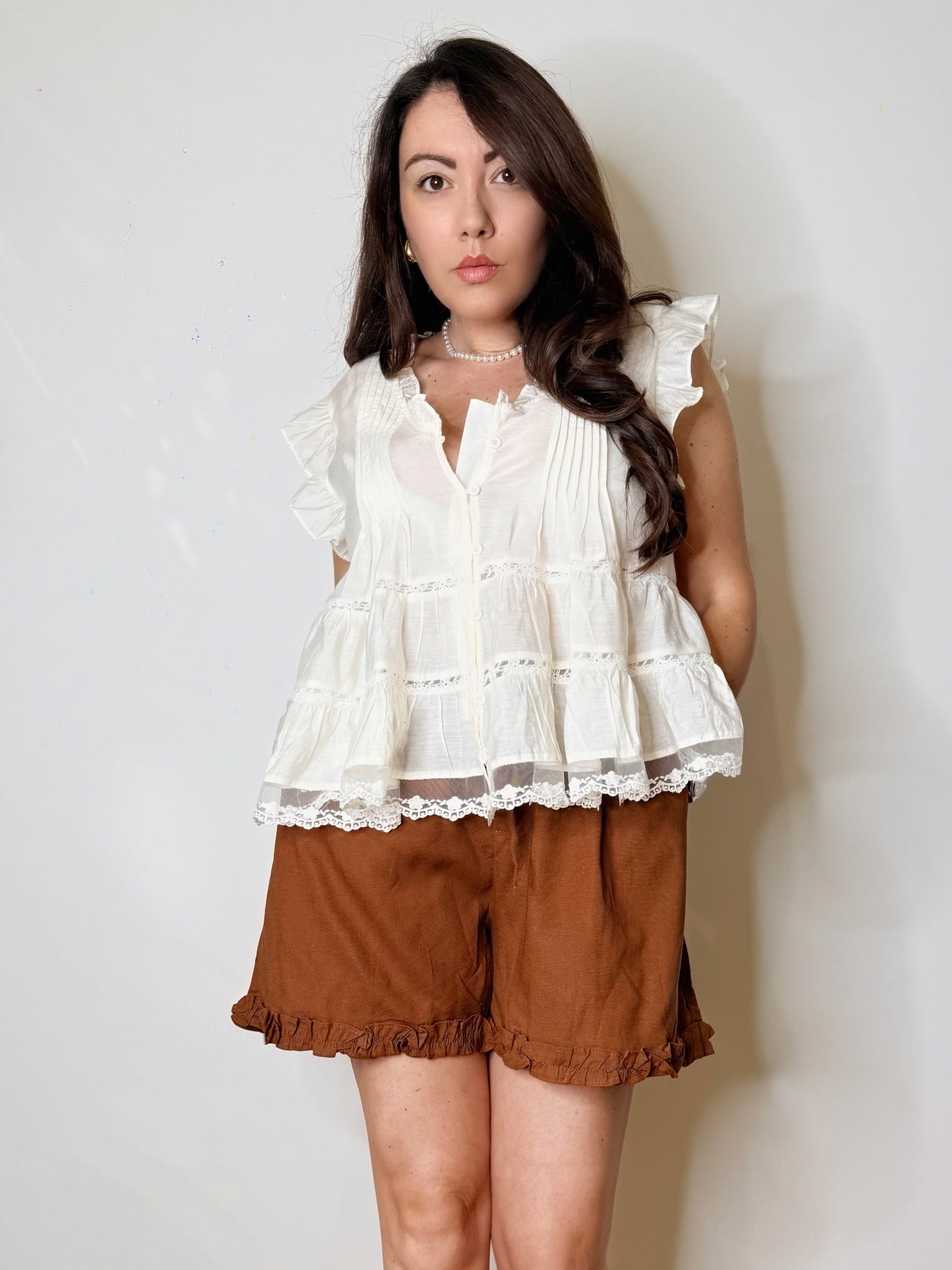 Shorts svasato cioccolato