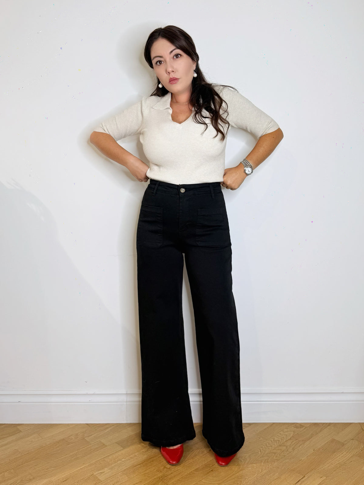 Pantalone jeans wide leg