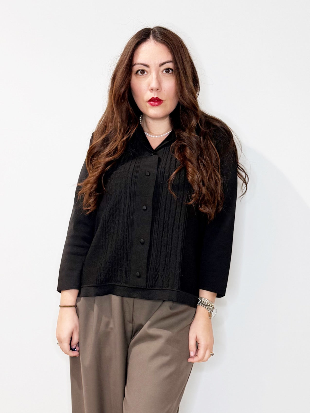 Maglia in filato con colletto