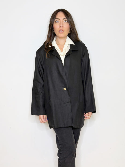 Giacca in lino nera