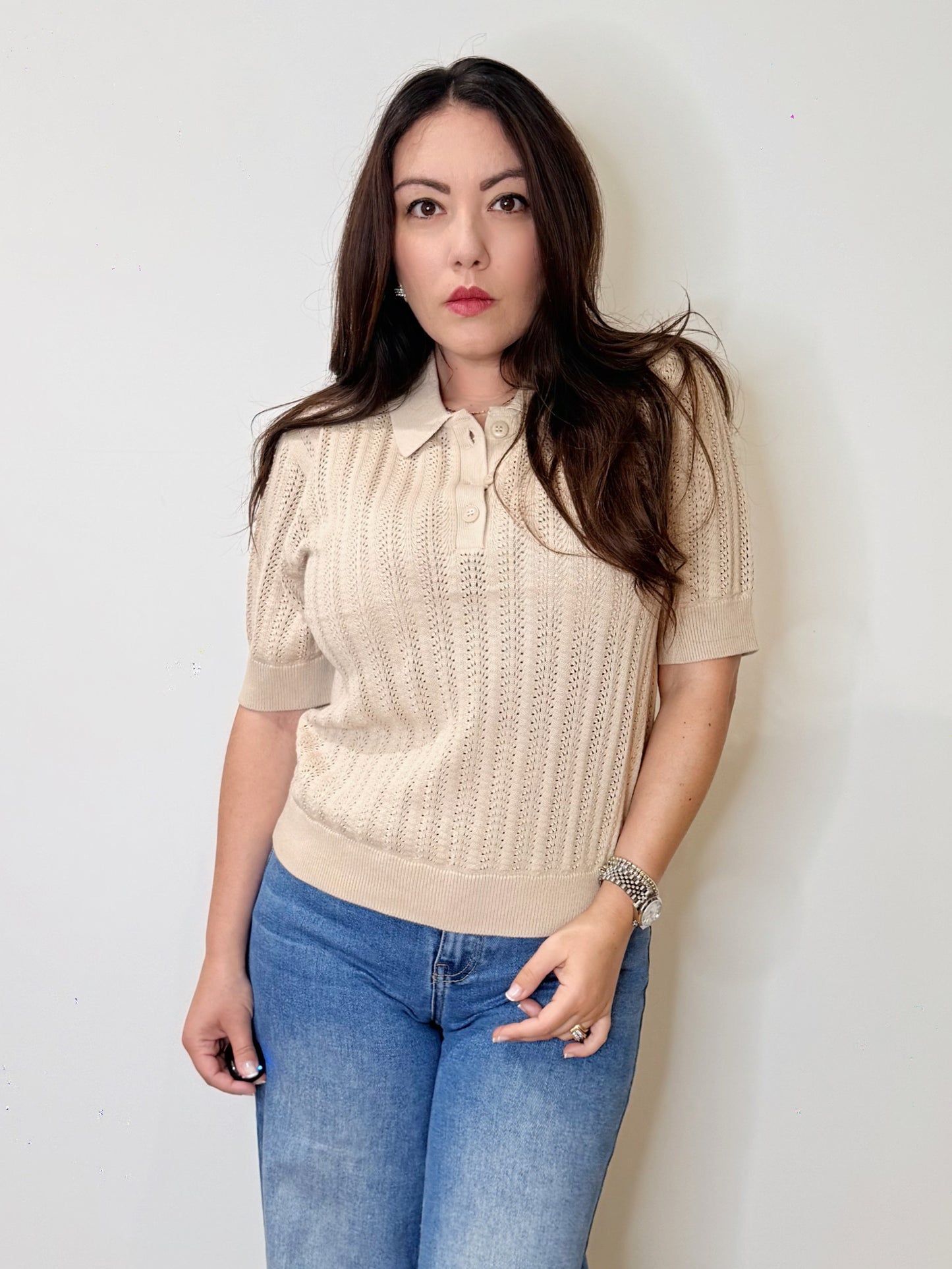 Polo in 100% Cotone beige