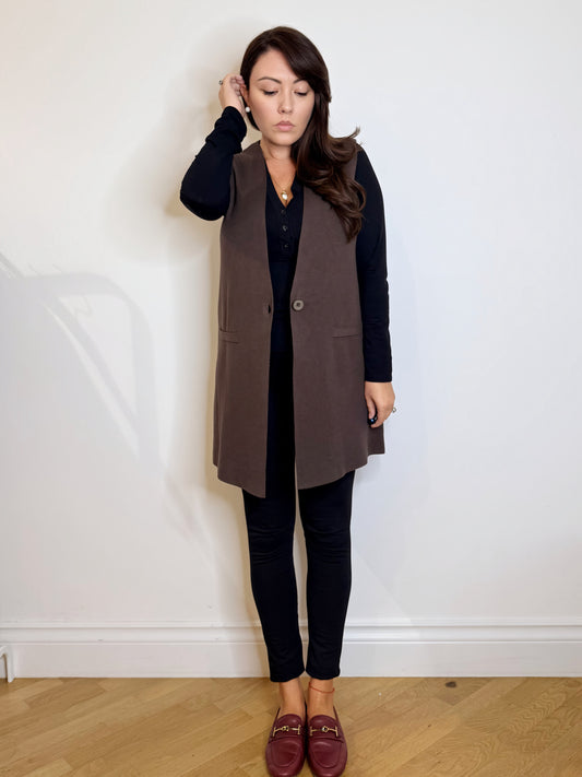 Gilet in maglia cioccolato