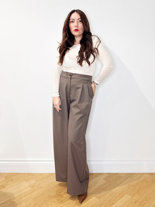 Pantalone sartoriale fango