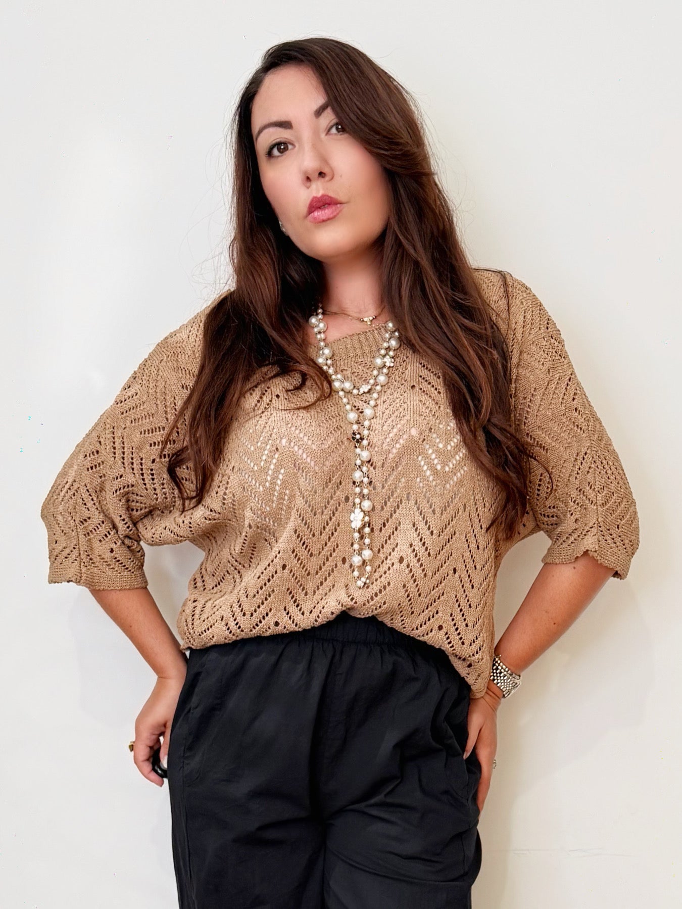 Maglia traforata 100% cotone