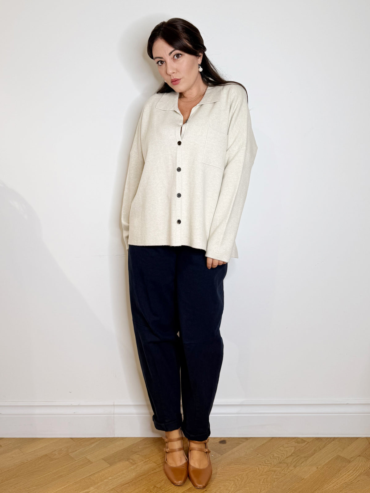 Maxi camicia in maglia
