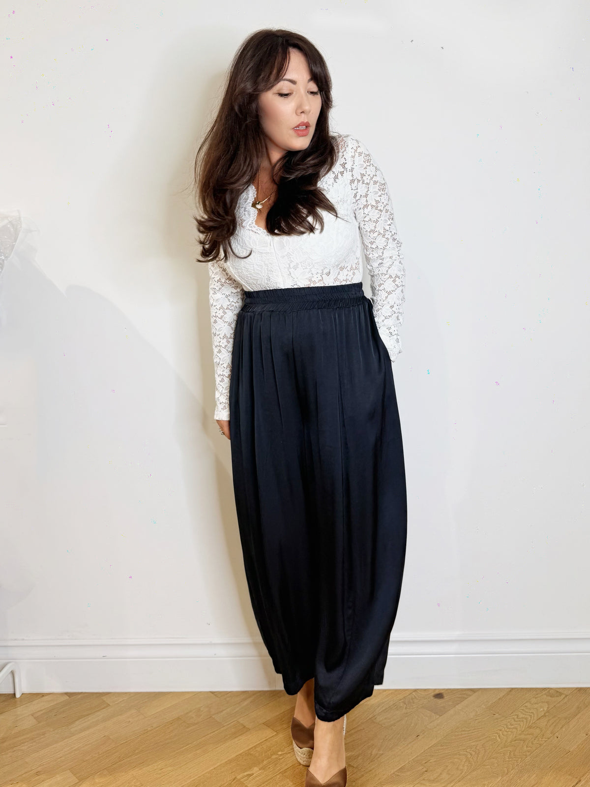 Pantalone satinato in viscosa