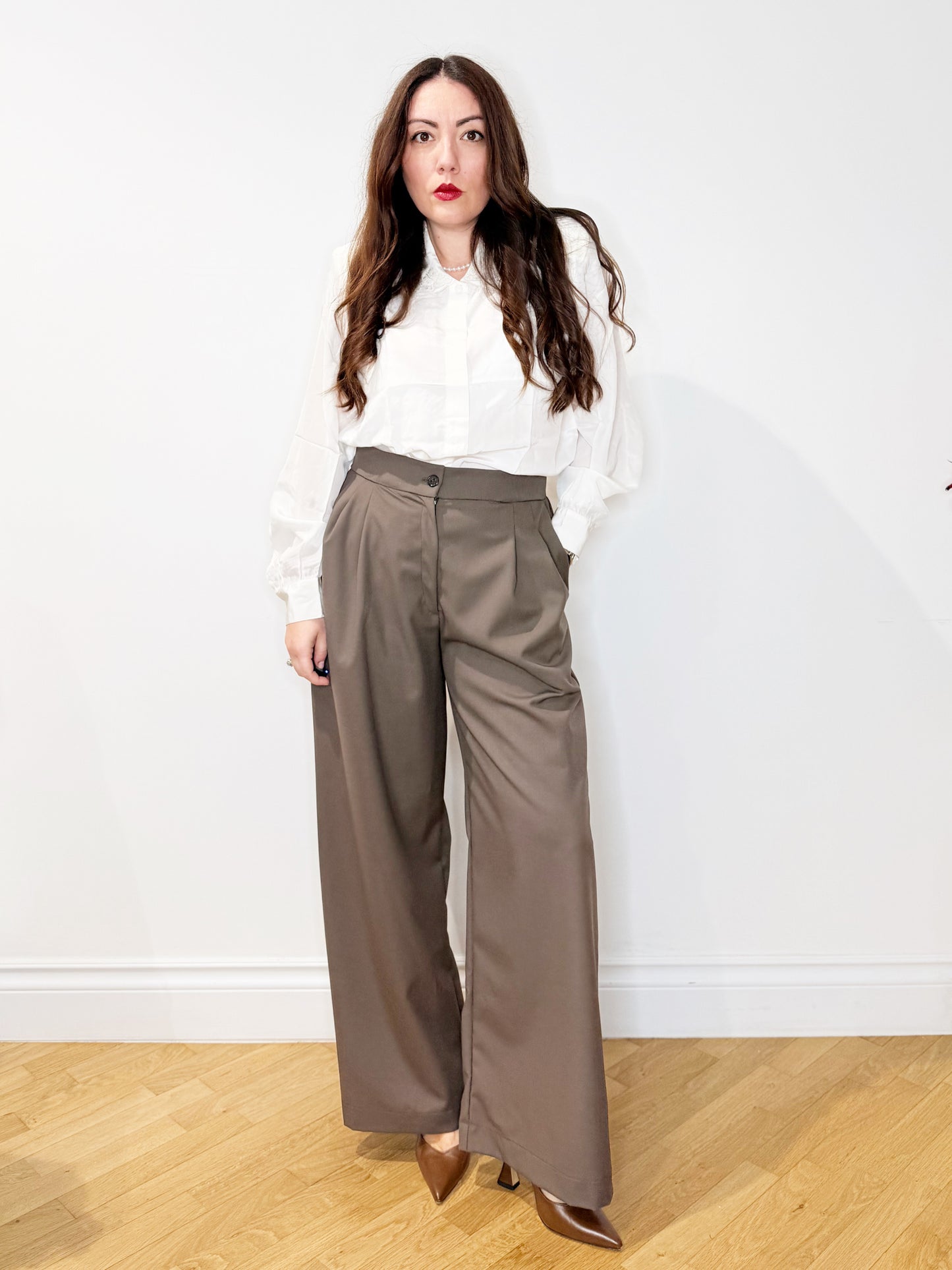 Pantalone sartoriale fango