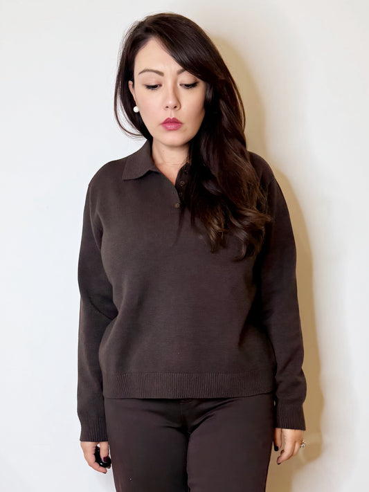 Polo in maglia moro