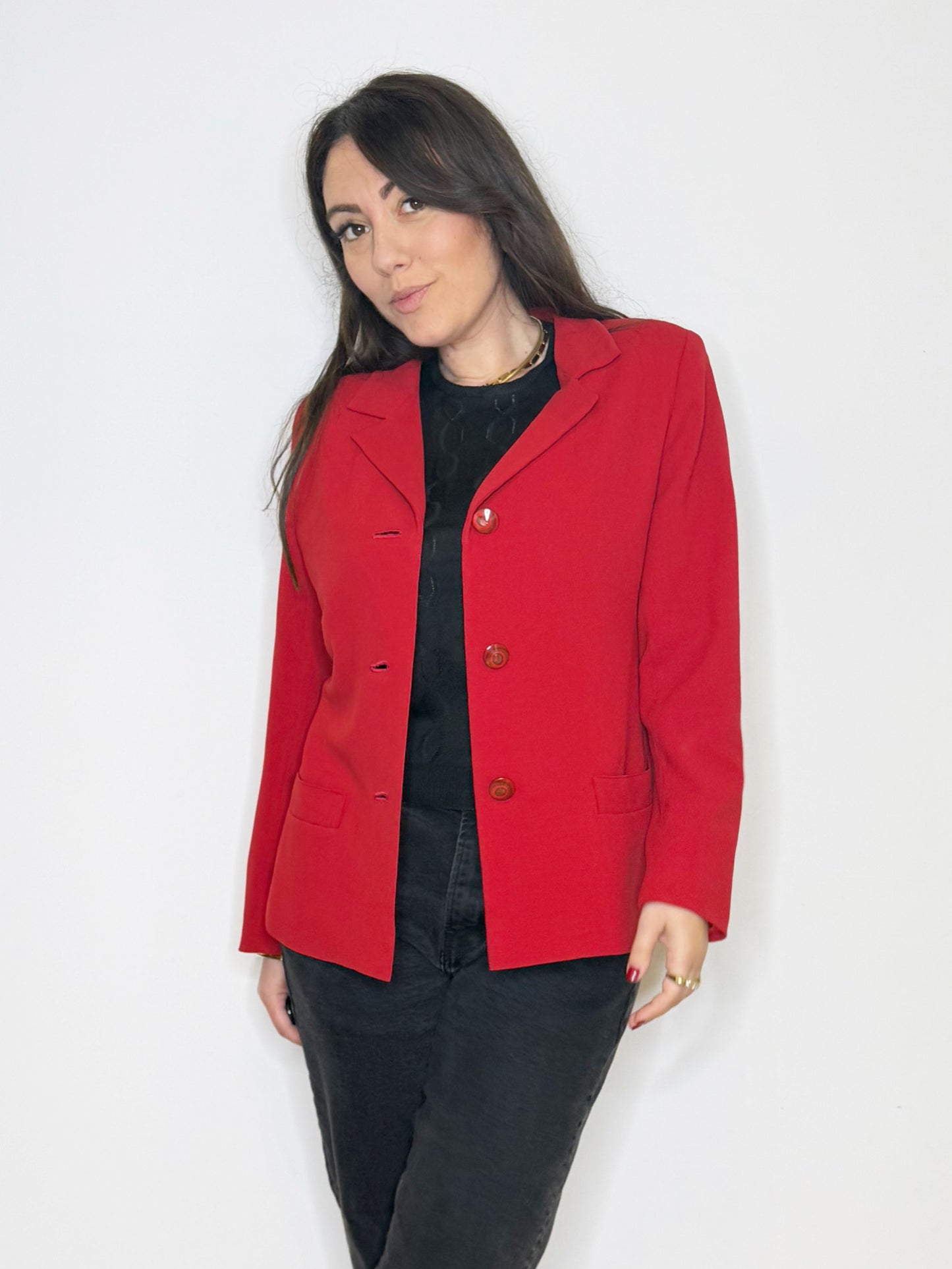 Giacca rossa foderata