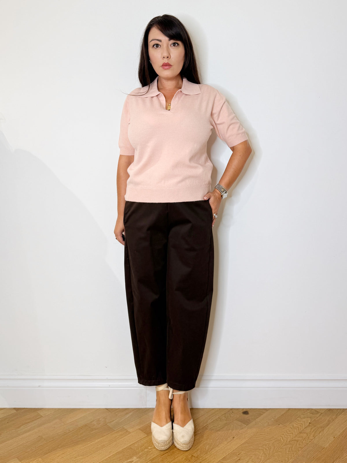 Pantalone barrel testa di moro