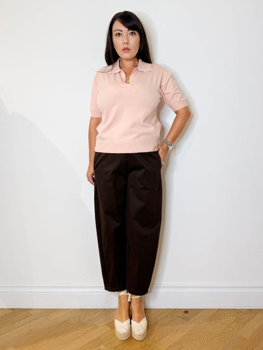 Pantalone barrel testa di moro