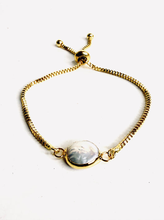 Bracciale saliscendi con perla