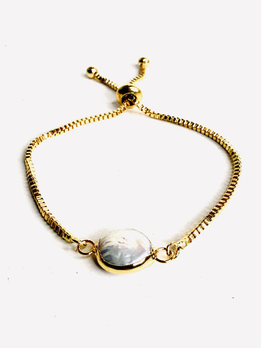 Bracciale saliscendi con perla