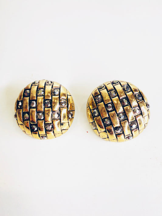 Orecchini bottoni e strass