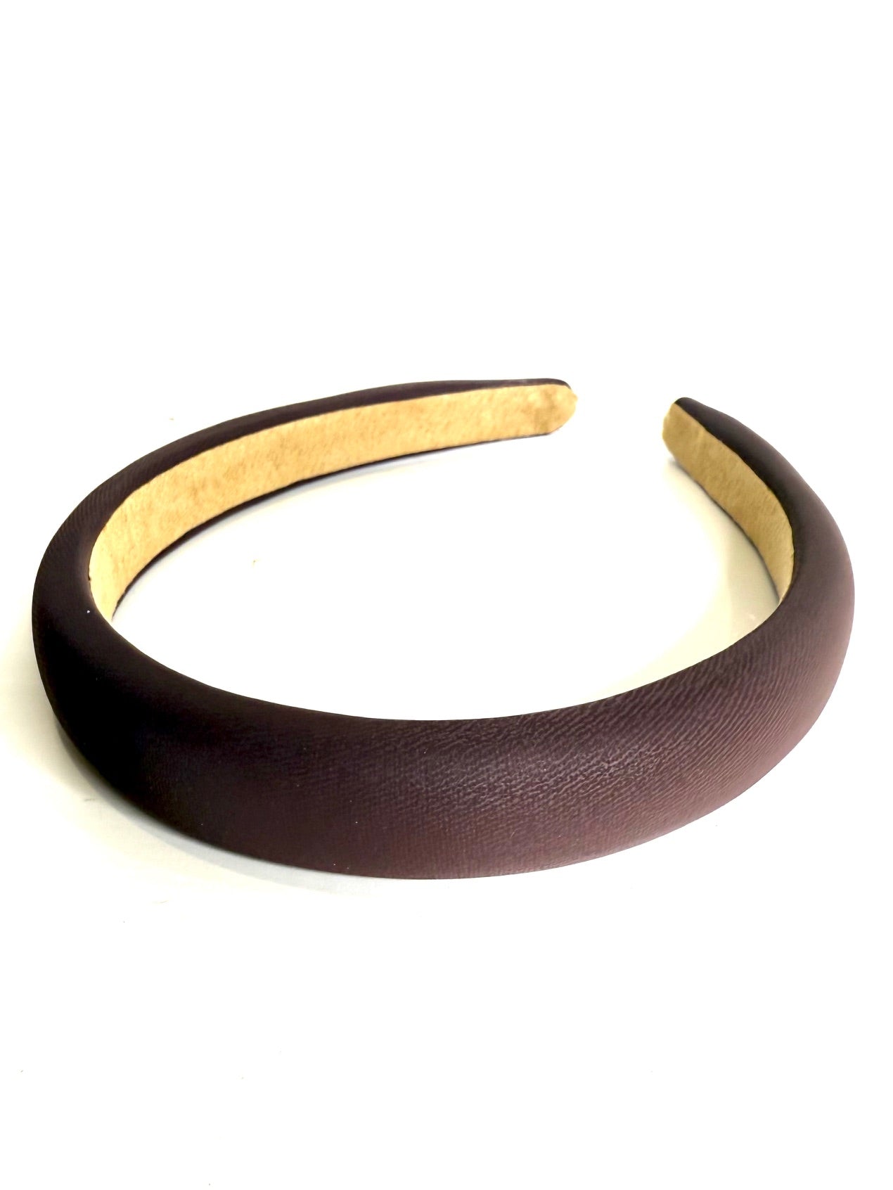 Cerchietto in simil pelle cioccolato