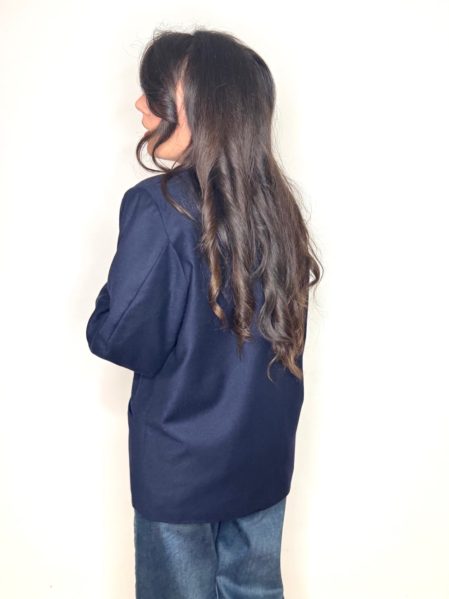 Giacca in pura lana blu