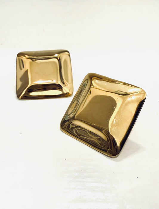 Maxi Orecchini quadrati placcati in oro 18K