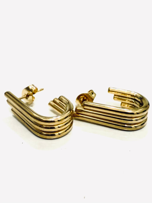 Orecchini geometrici art decò gold
